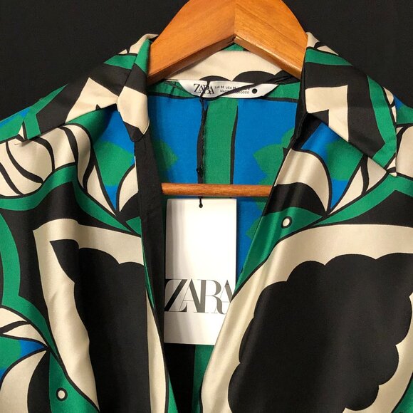 New. Beautiful Zara London Long Double-Breasted Shirt With Flowy Sleeves: Size M - Picture 5 of 11